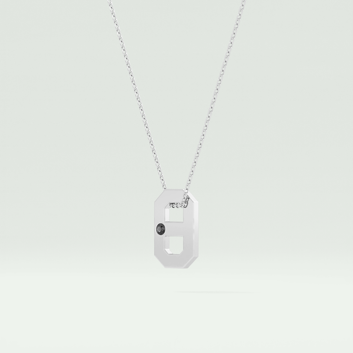 0.02 CT Black Solitaire Moissanite Diamond Necklace For Him 6