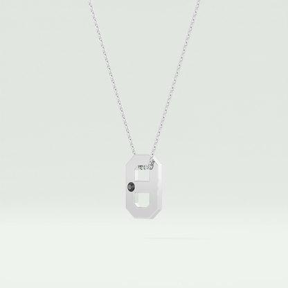 0.02 CT Black Solitaire Moissanite Diamond Necklace For Him 6