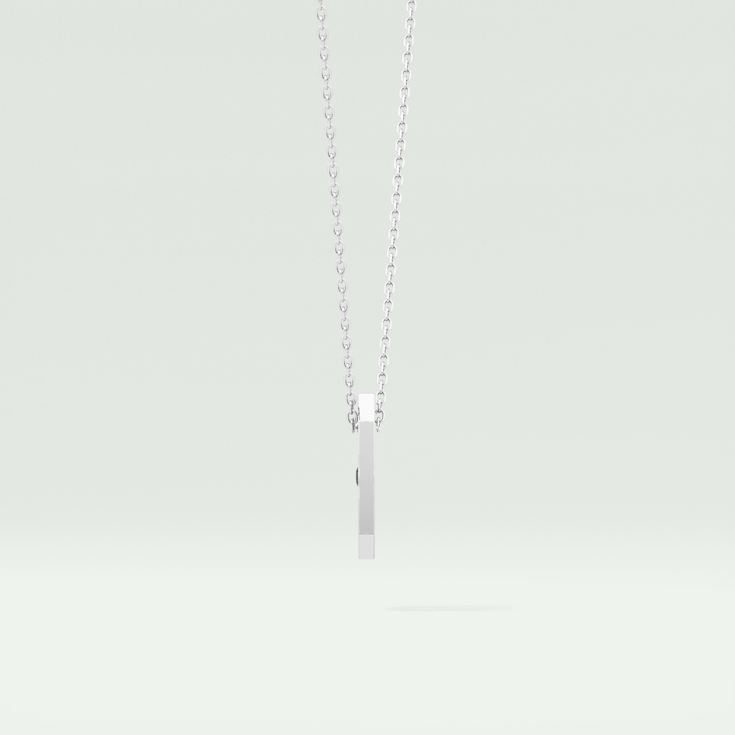 0.02 CT Black Solitaire Moissanite Diamond Necklace For Him 8