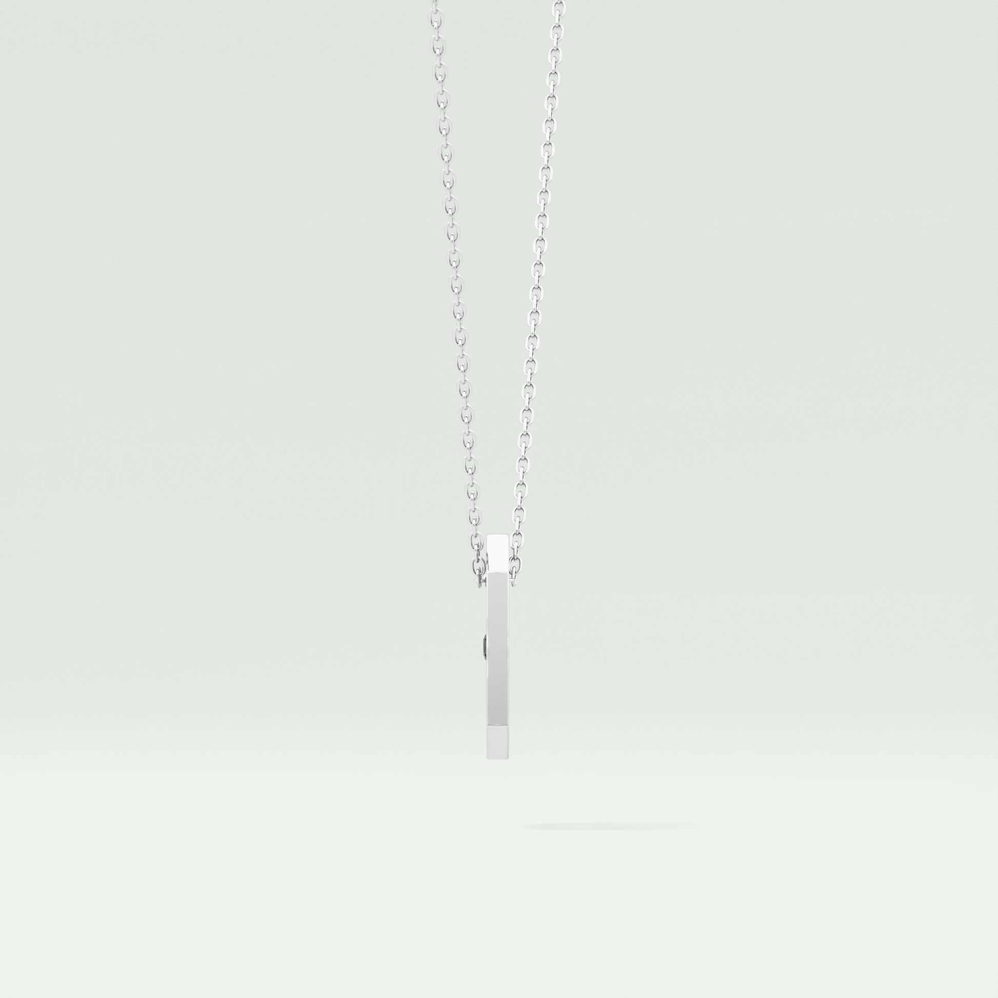 0.02 CT Black Solitaire Moissanite Diamond Necklace For Him 8