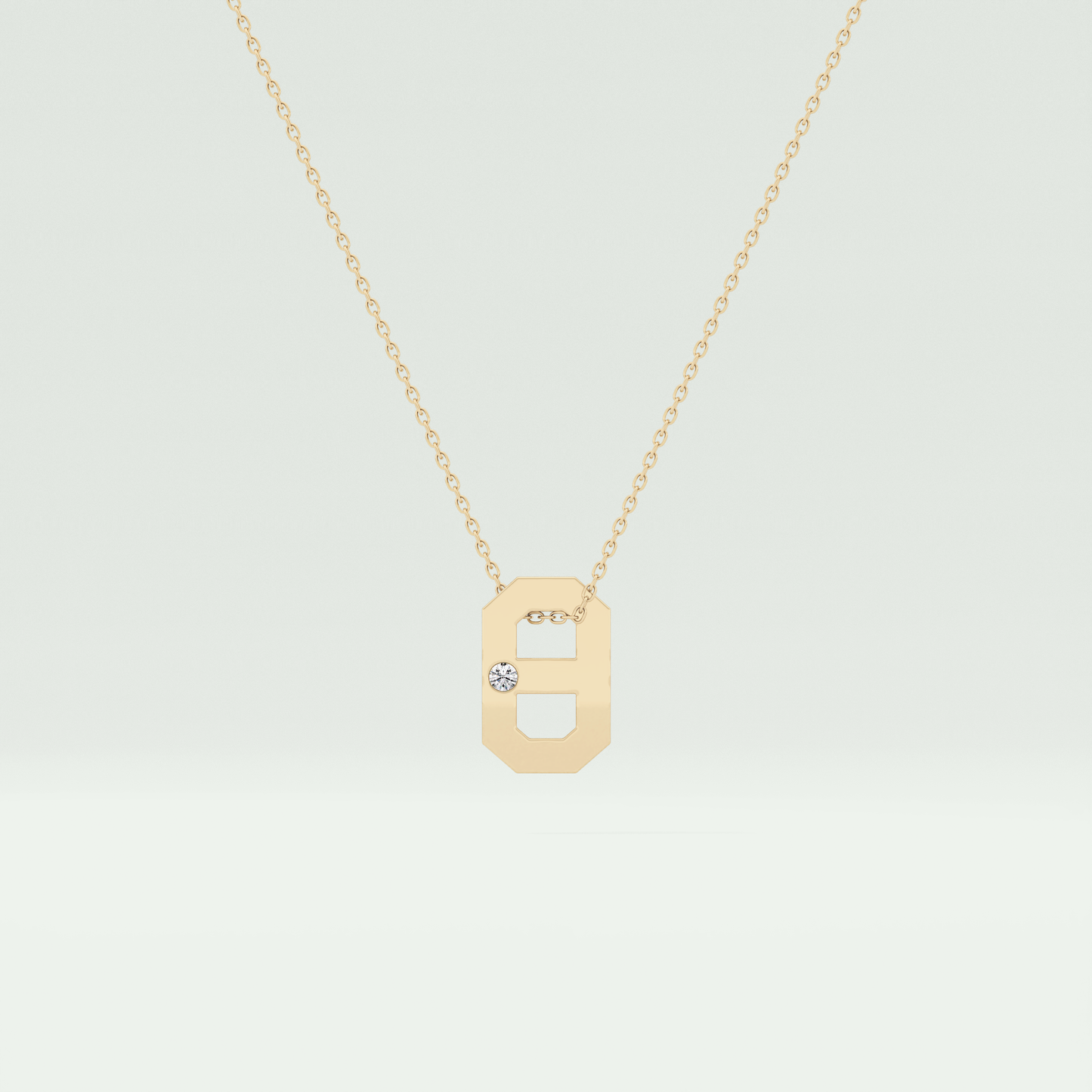 0.02 CT Round Solitaire Moissanite Diamond Necklace For Him 1