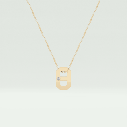 0.02 CT Round Solitaire Moissanite Diamond Necklace For Him 1