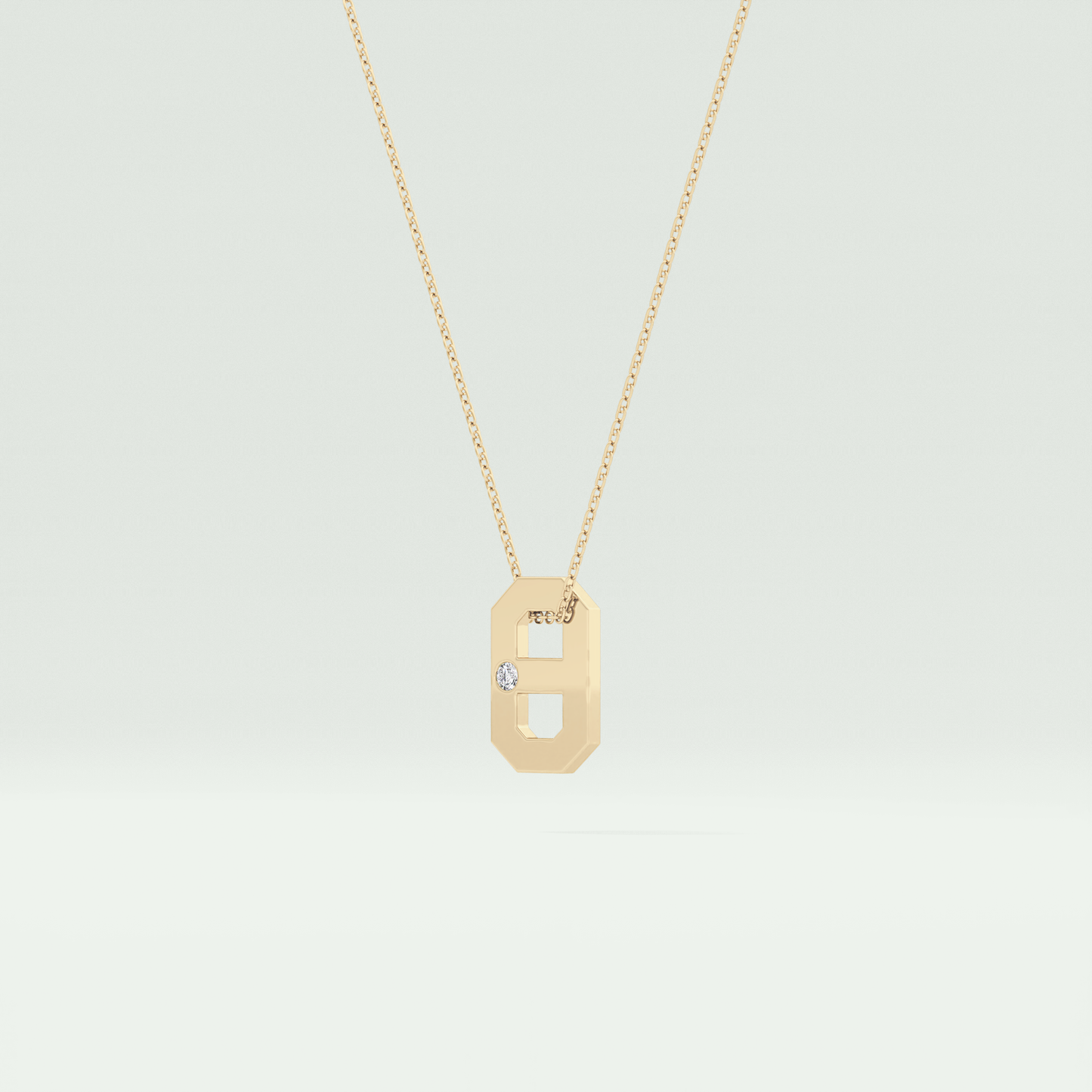 0.02 CT Round Solitaire Moissanite Diamond Necklace For Him 2