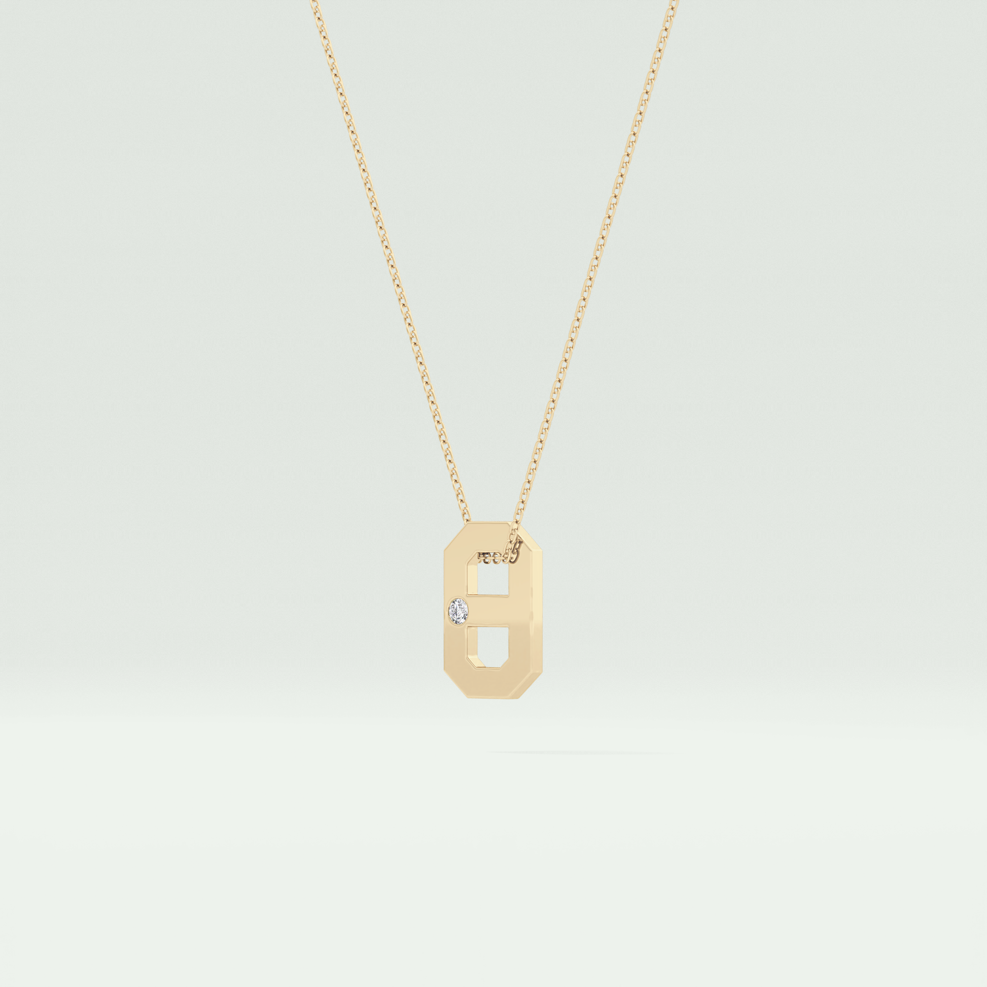 0.02 CT Round Solitaire Moissanite Diamond Necklace For Him 2