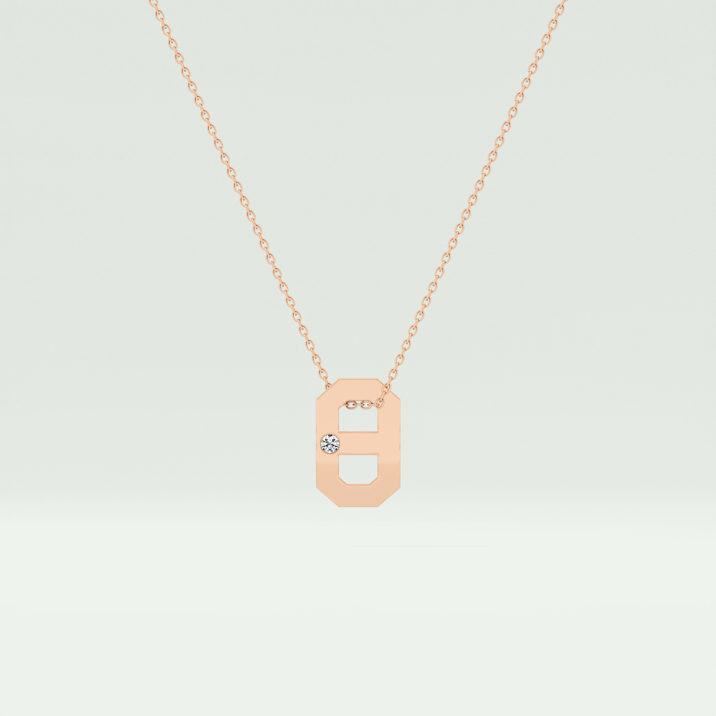 0.02 CT Round Solitaire Moissanite Diamond Necklace For Him 9