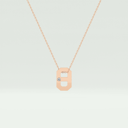 0.02 CT Round Solitaire Moissanite Diamond Necklace For Him 9