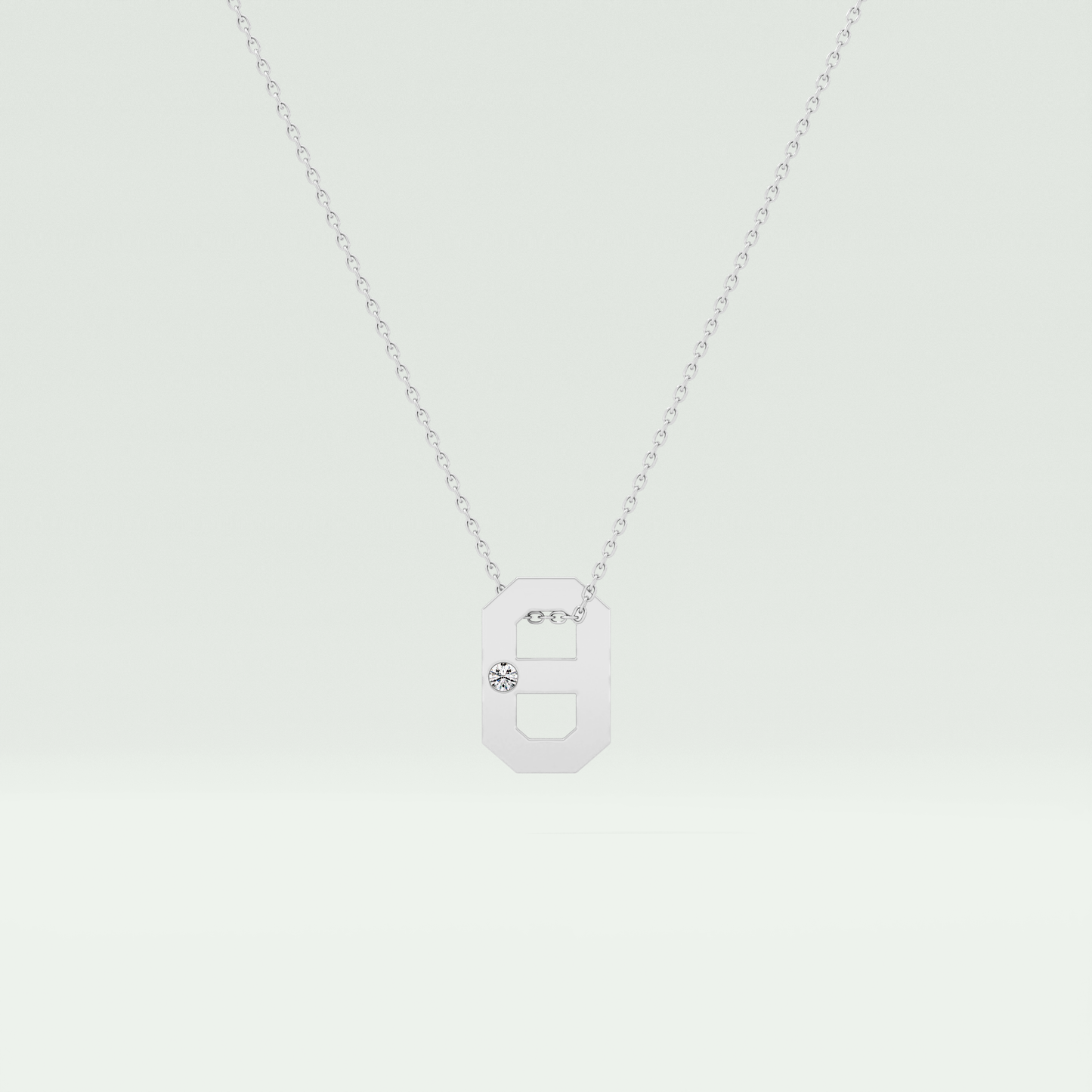 0.02 CT Round Solitaire Moissanite Diamond Necklace For Him 7