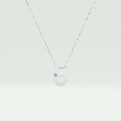 0.02 CT Round Solitaire Moissanite Diamond Necklace For Him 7