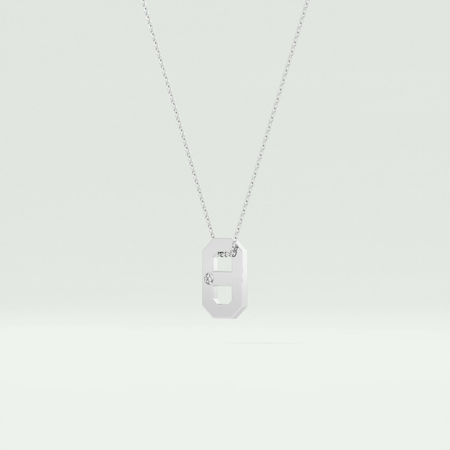 0.02 CT Round Solitaire Moissanite Diamond Necklace For Him 6