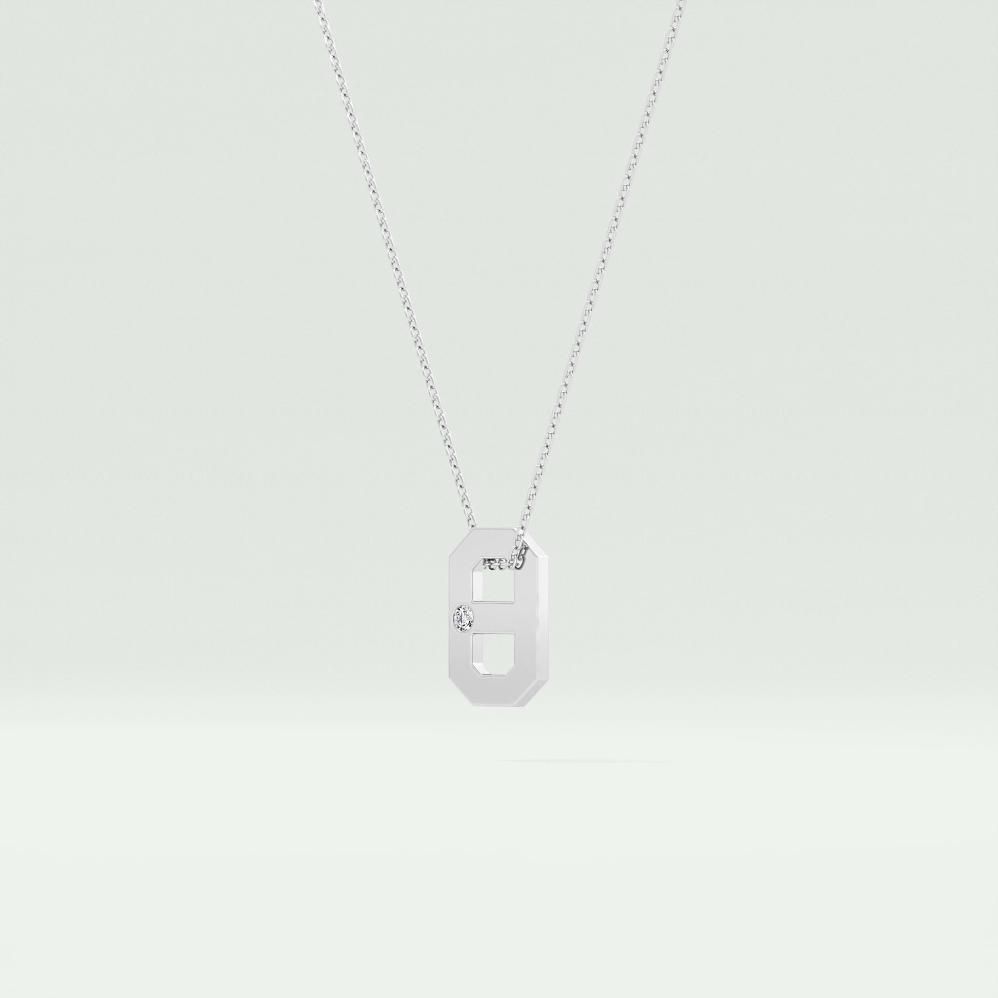 0.02 CT Round Solitaire Moissanite Diamond Necklace For Him 6