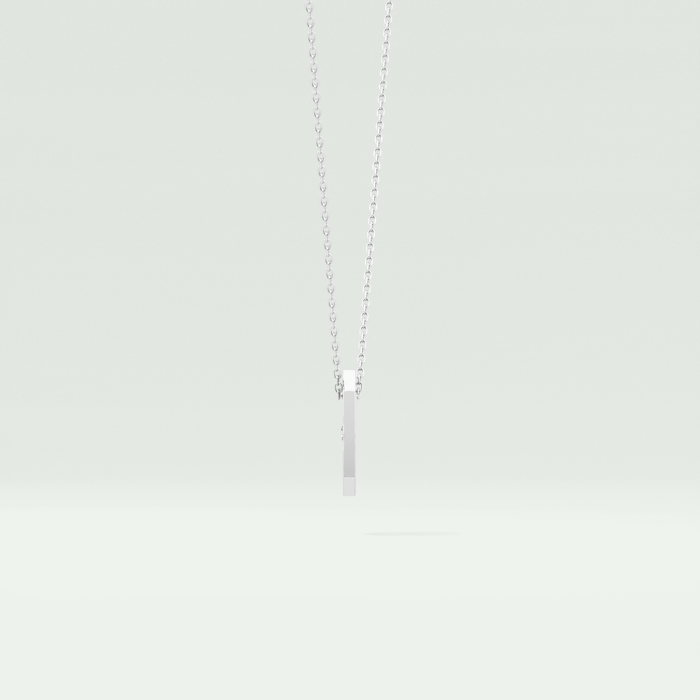 0.02 CT Round Solitaire Moissanite Diamond Necklace For Him 8