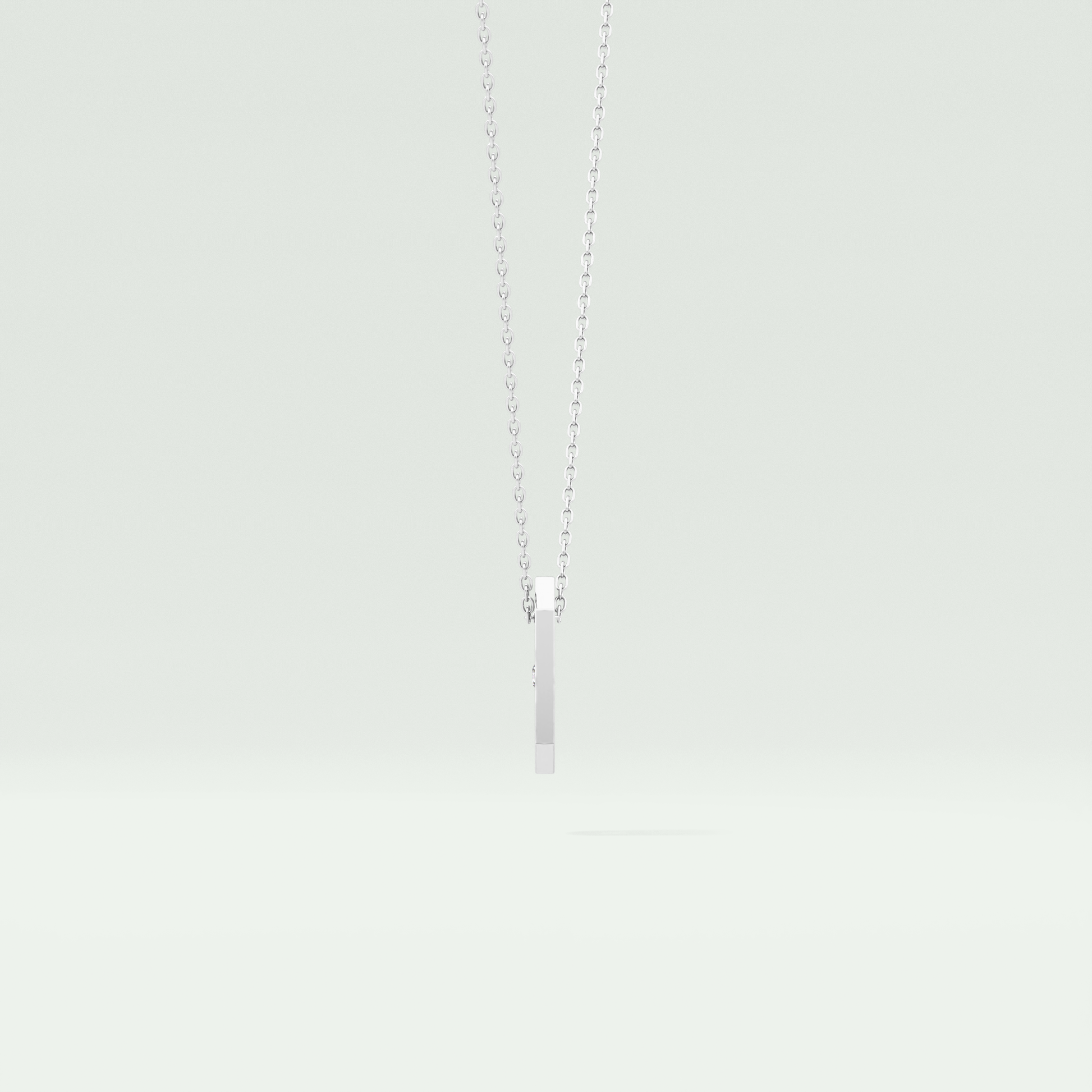 0.02 CT Round Solitaire Moissanite Diamond Necklace For Him 8