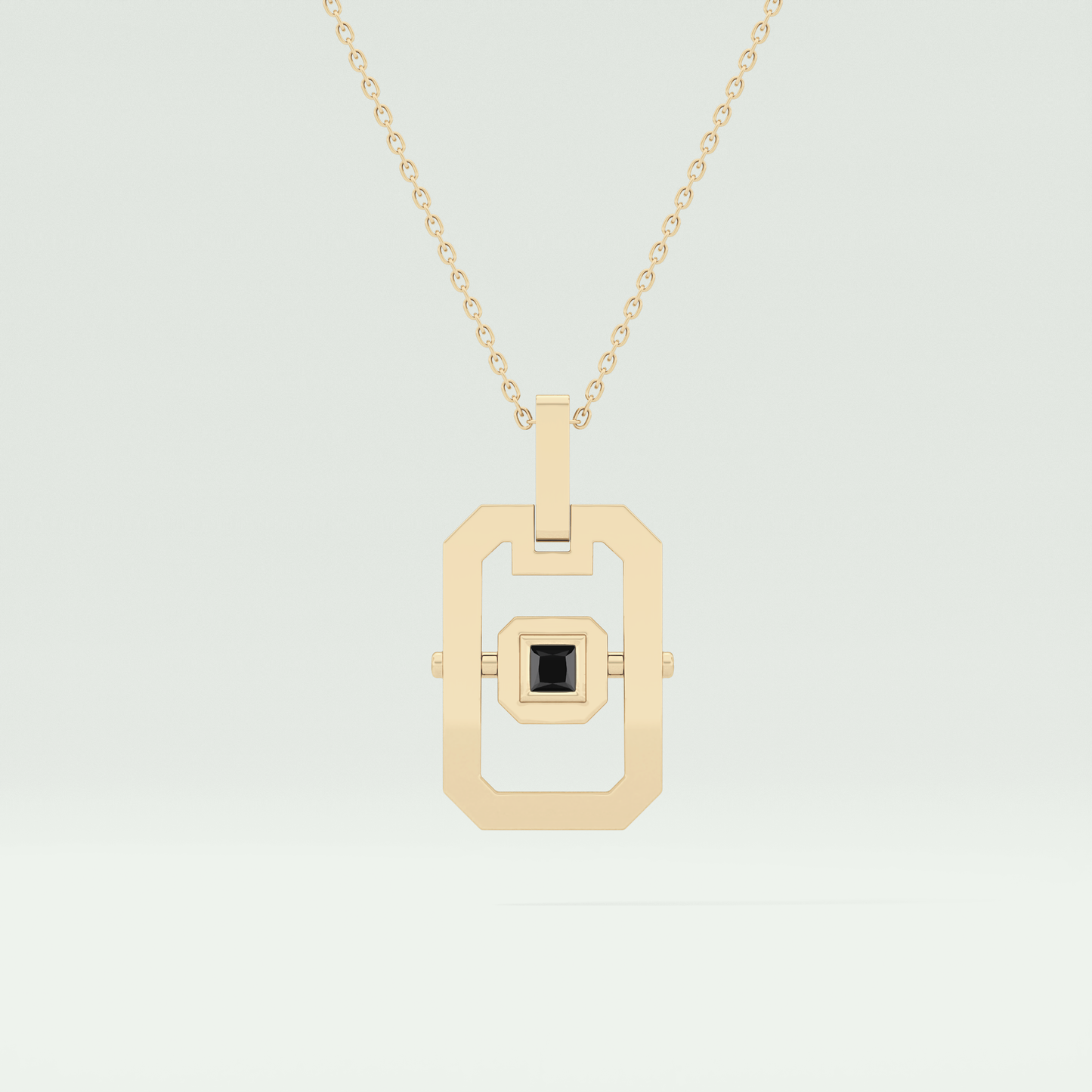 0.10 CT Princess Black Moissanite Diamond Necklace 1