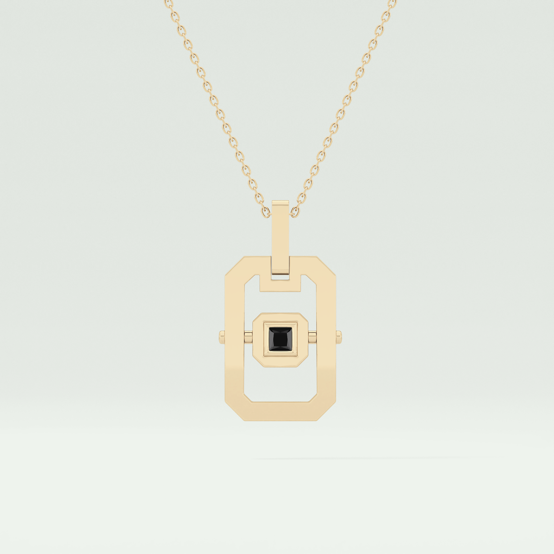 0.10 CT Princess Black Moissanite Diamond Necklace 1