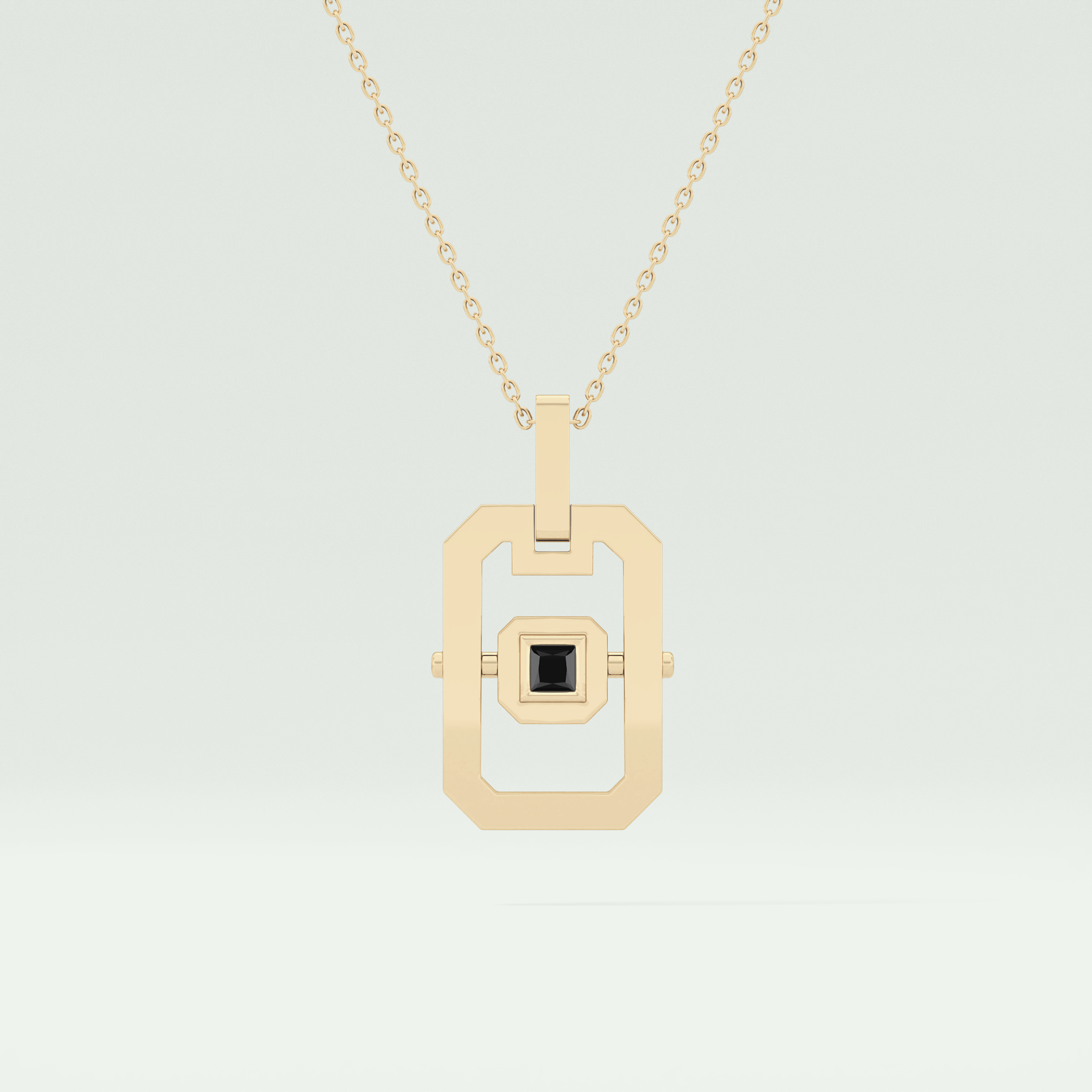 0.10 CT Princess Black Moissanite Diamond Necklace 1