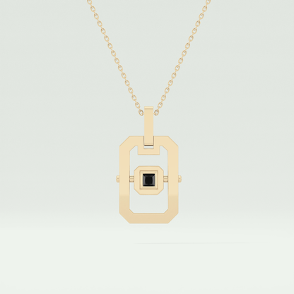 0.10 CT Princess Black Moissanite Diamond Necklace 1