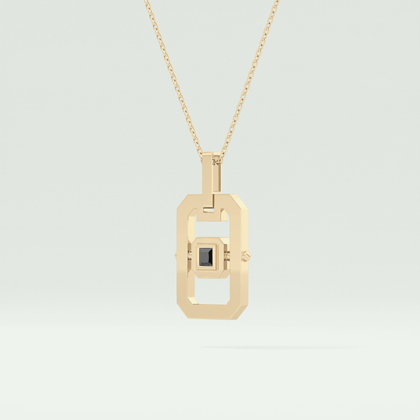 0.10 CT Princess Black Moissanite Diamond Necklace 2