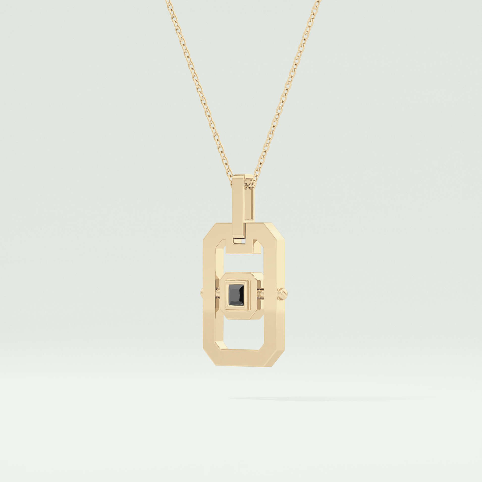 0.10 CT Princess Black Moissanite Diamond Necklace 2