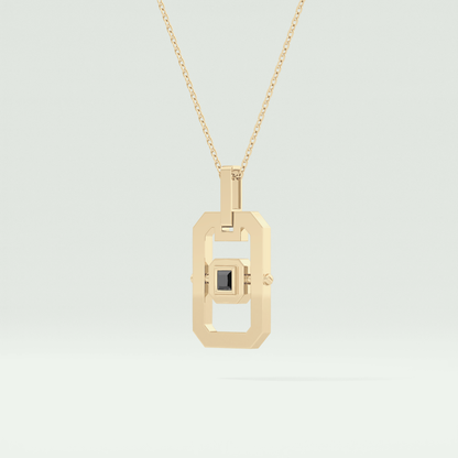 0.10 CT Princess Black Moissanite Diamond Necklace 2