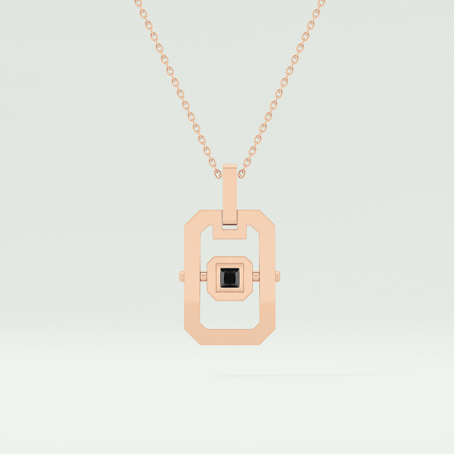 0.10 CT Princess Black Moissanite Diamond Necklace 9