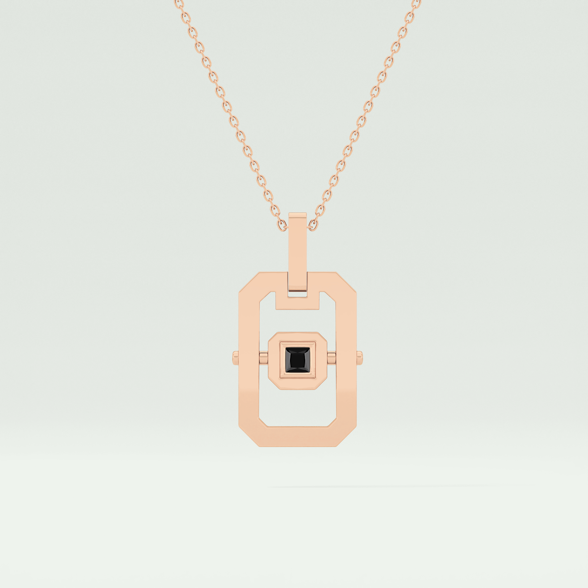 0.10 CT Princess Black Moissanite Diamond Necklace 9