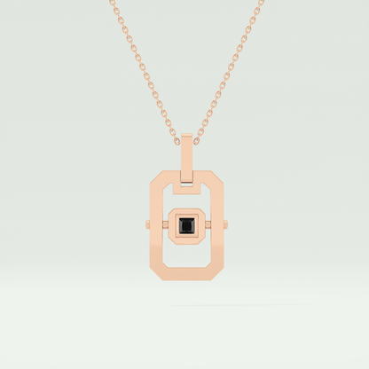 0.10 CT Princess Black Moissanite Diamond Necklace 9