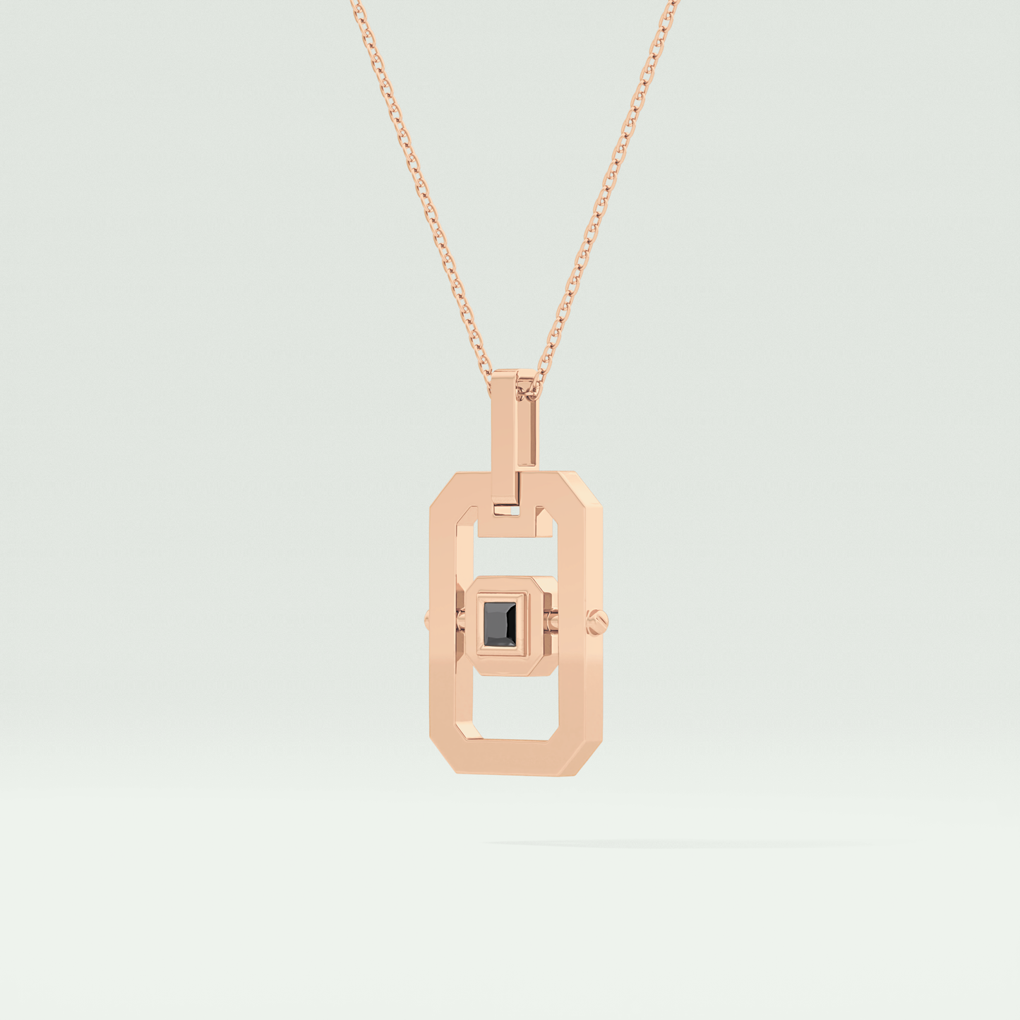 0.10 CT Princess Black Moissanite Diamond Necklace 10