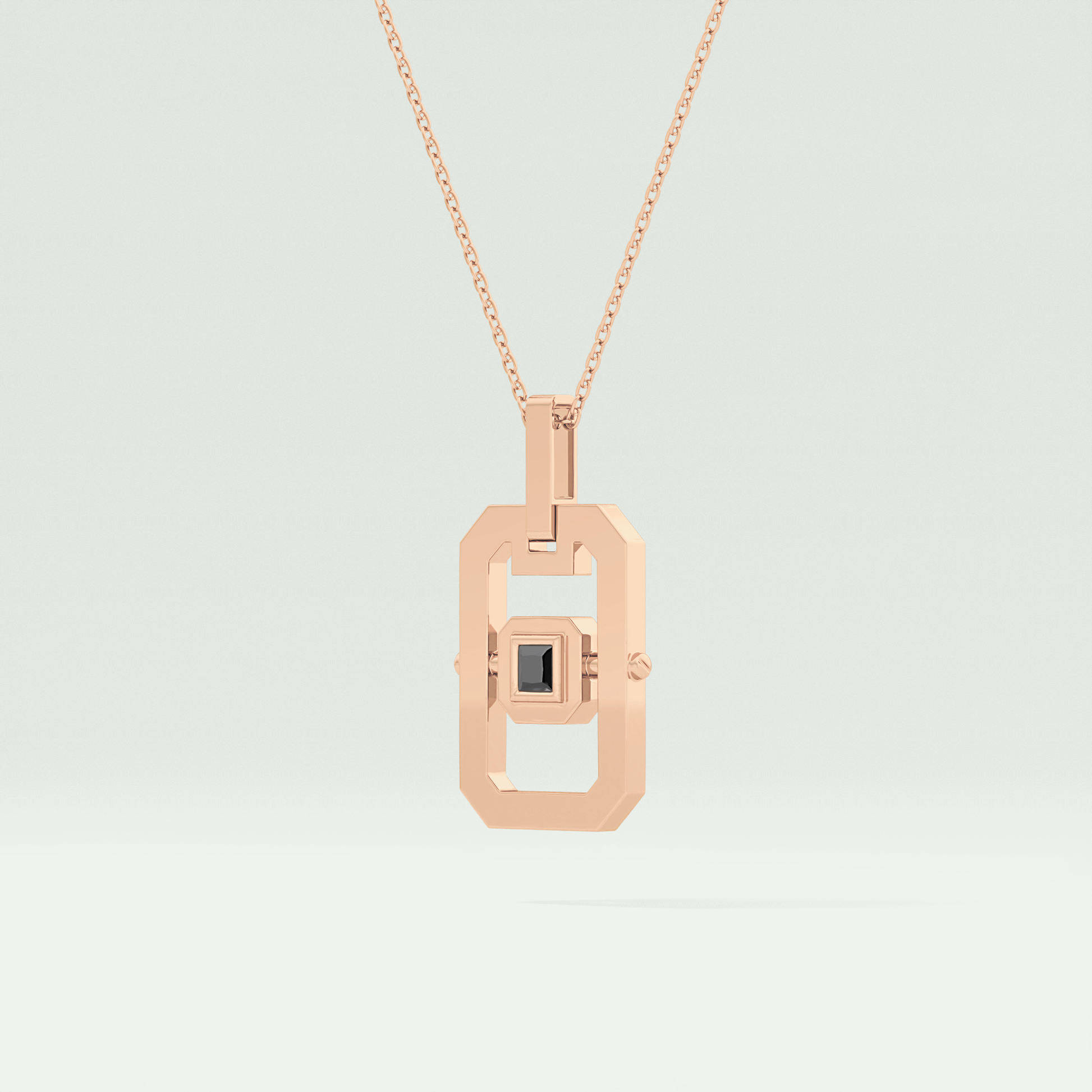 0.10 CT Princess Black Moissanite Diamond Necklace 10