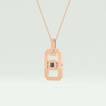 0.10 CT Princess Black Moissanite Diamond Necklace 10