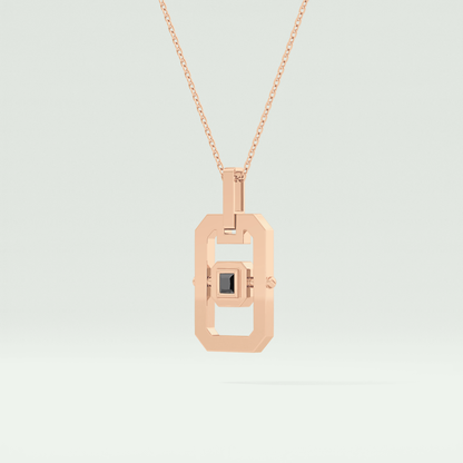 0.10 CT Princess Black Moissanite Diamond Necklace 10