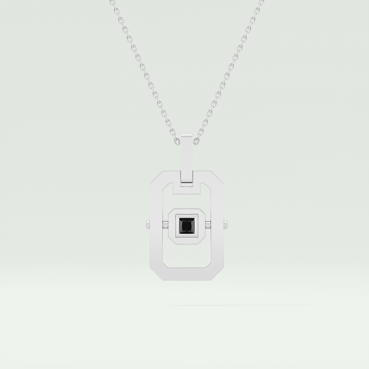 0.10 CT Princess Black Moissanite Diamond Necklace 6