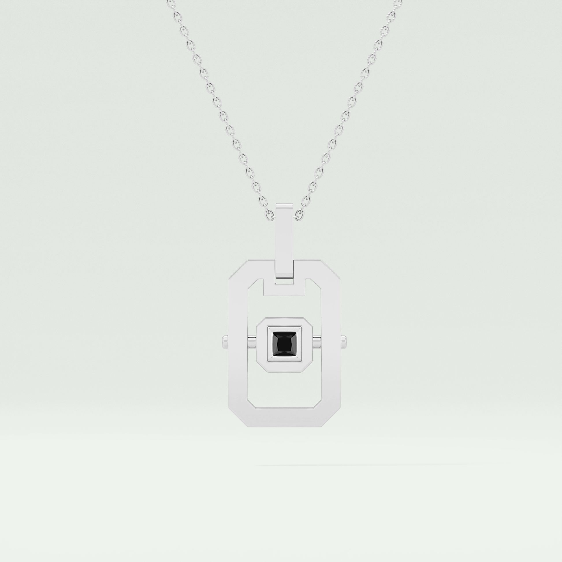 0.10 CT Princess Black Moissanite Diamond Necklace 6