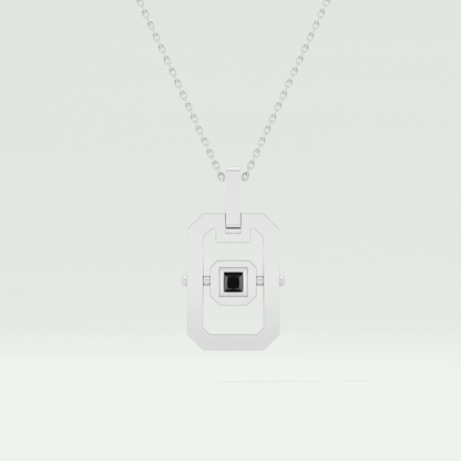 0.10 CT Princess Black Moissanite Diamond Necklace 6