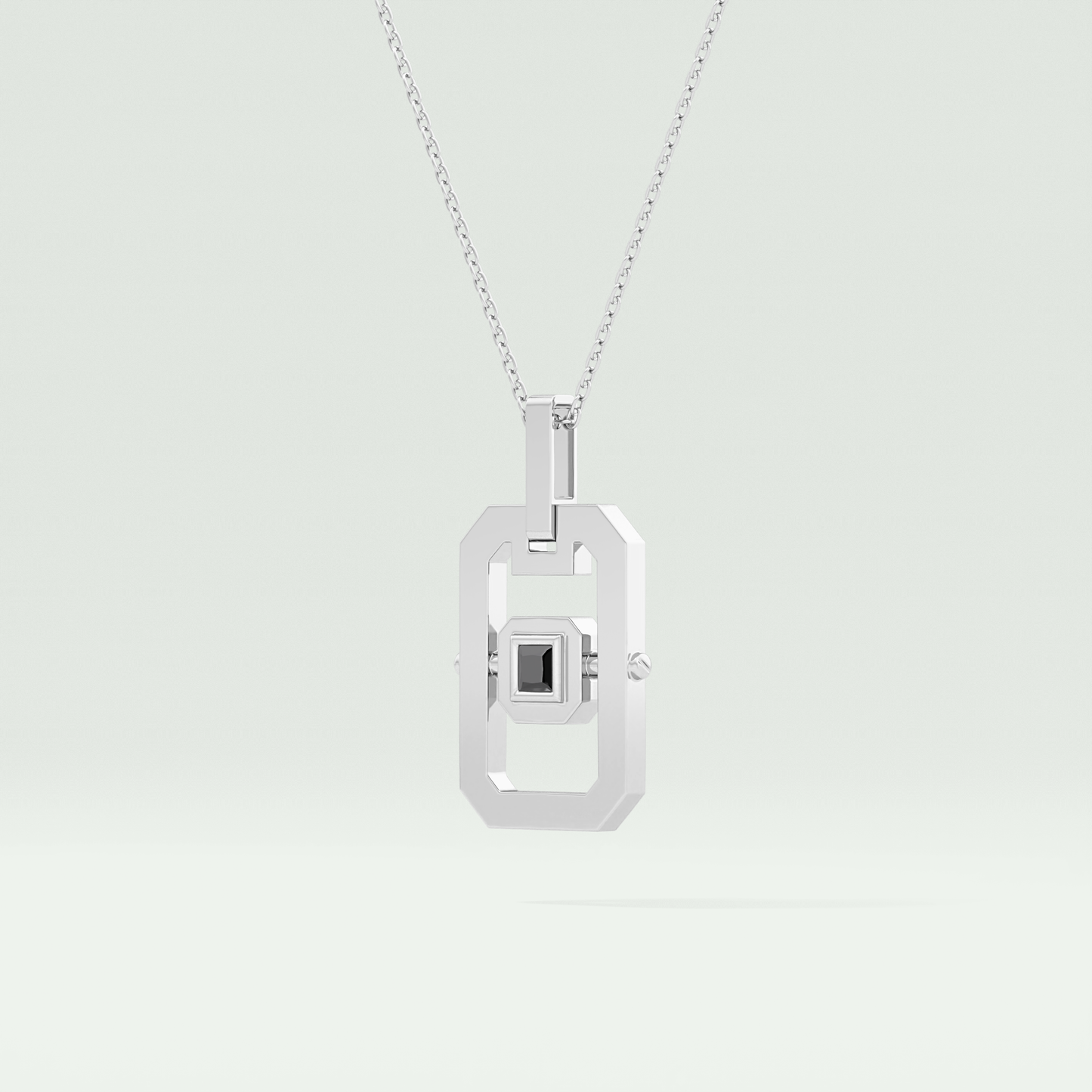 0.10 CT Princess Black Moissanite Diamond Necklace 5