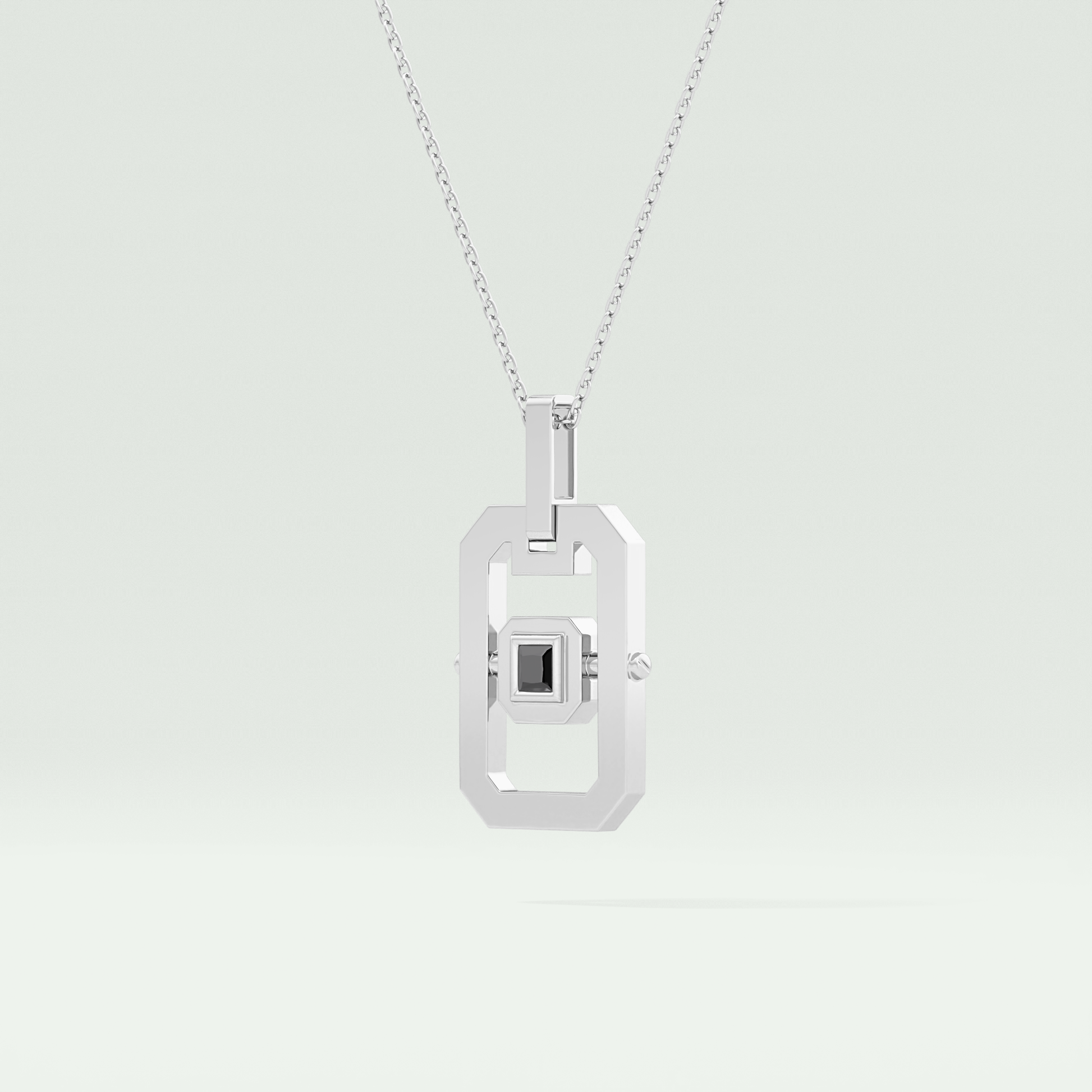 0.10 CT Princess Black Moissanite Diamond Necklace 5