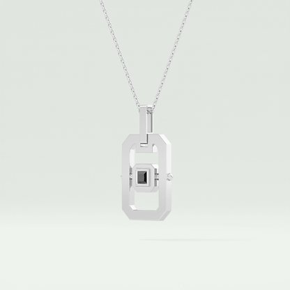 0.10 CT Princess Black Moissanite Diamond Necklace 5