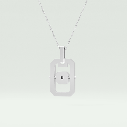 0.10 CT Princess Black Moissanite Diamond Necklace 7