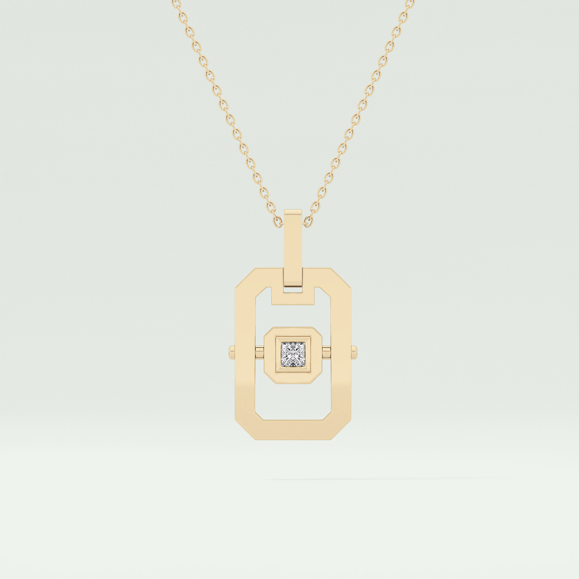 0.10 CT Princess Moissanite Diamond Solitaire Style Necklace 1