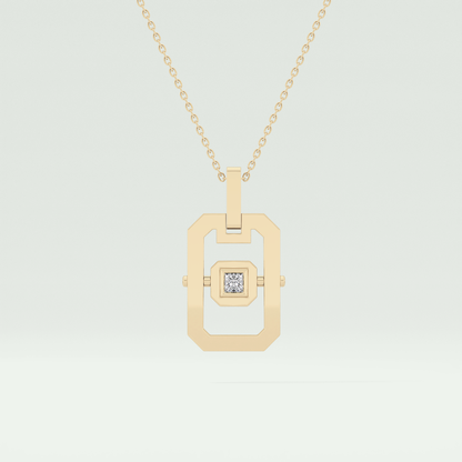 0.10 CT Princess Moissanite Diamond Solitaire Style Necklace 1