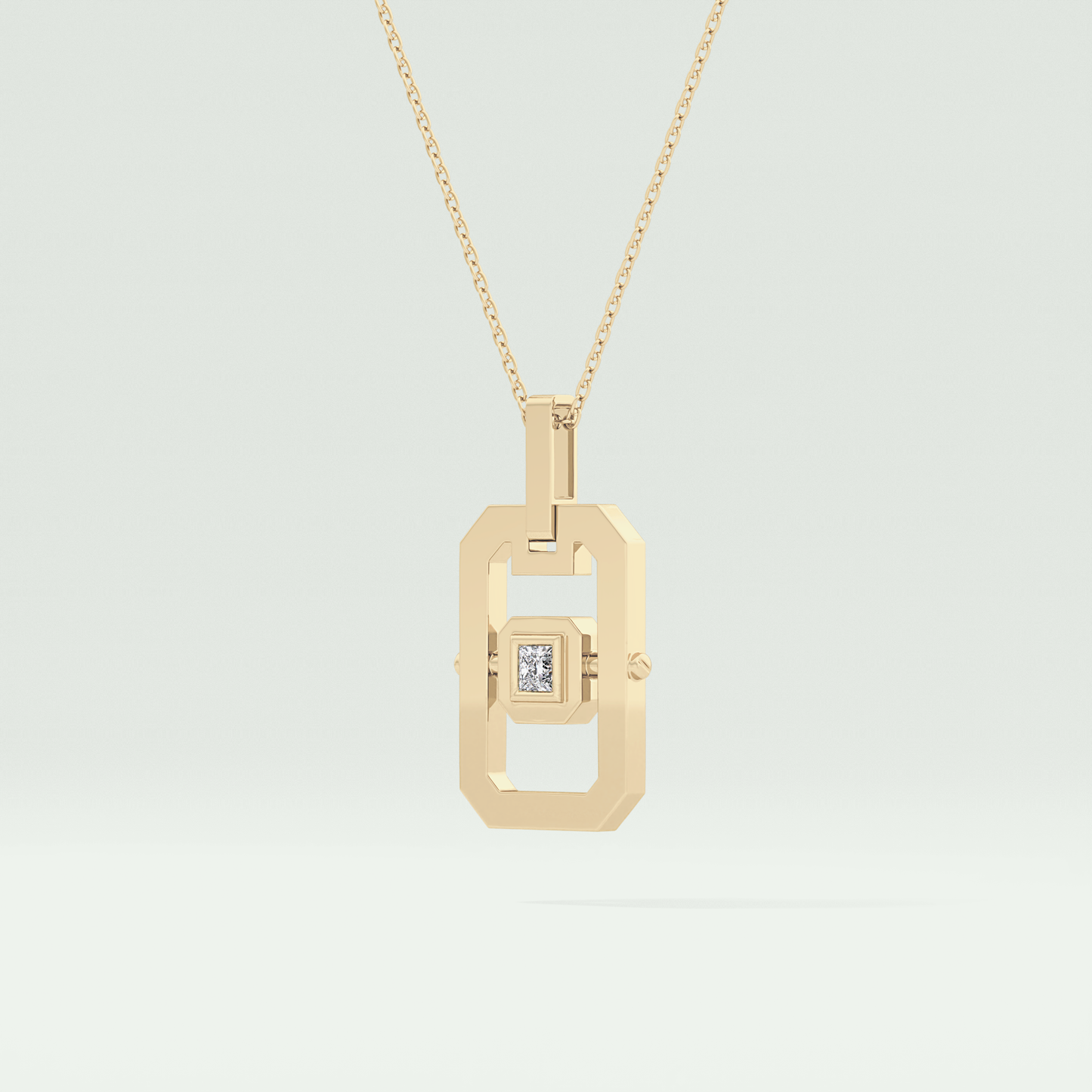 0.10 CT Princess Moissanite Diamond Solitaire Style Necklace 3