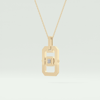 0.10 CT Princess Moissanite Diamond Solitaire Style Necklace 3