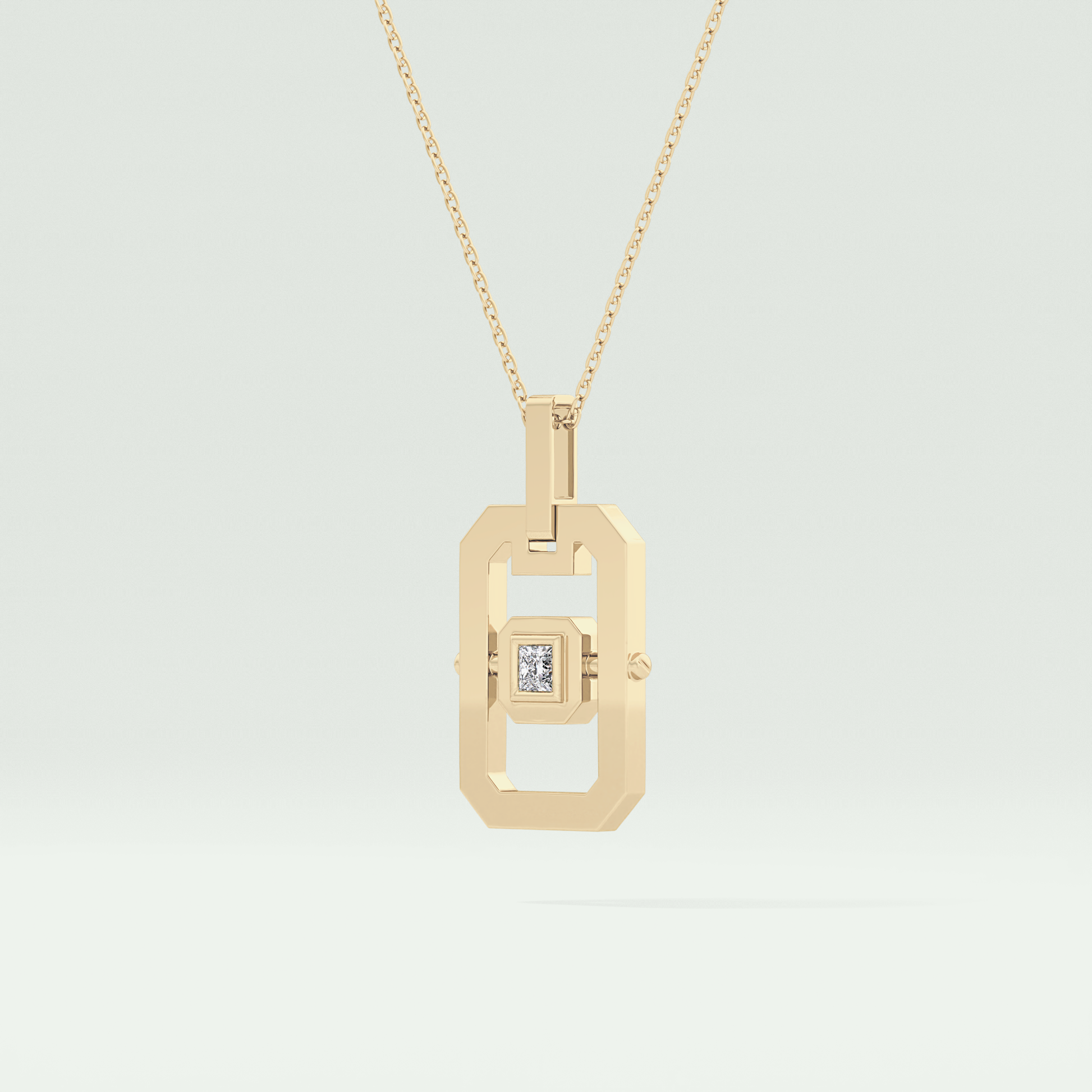 0.10 CT Princess Moissanite Diamond Solitaire Style Necklace 2