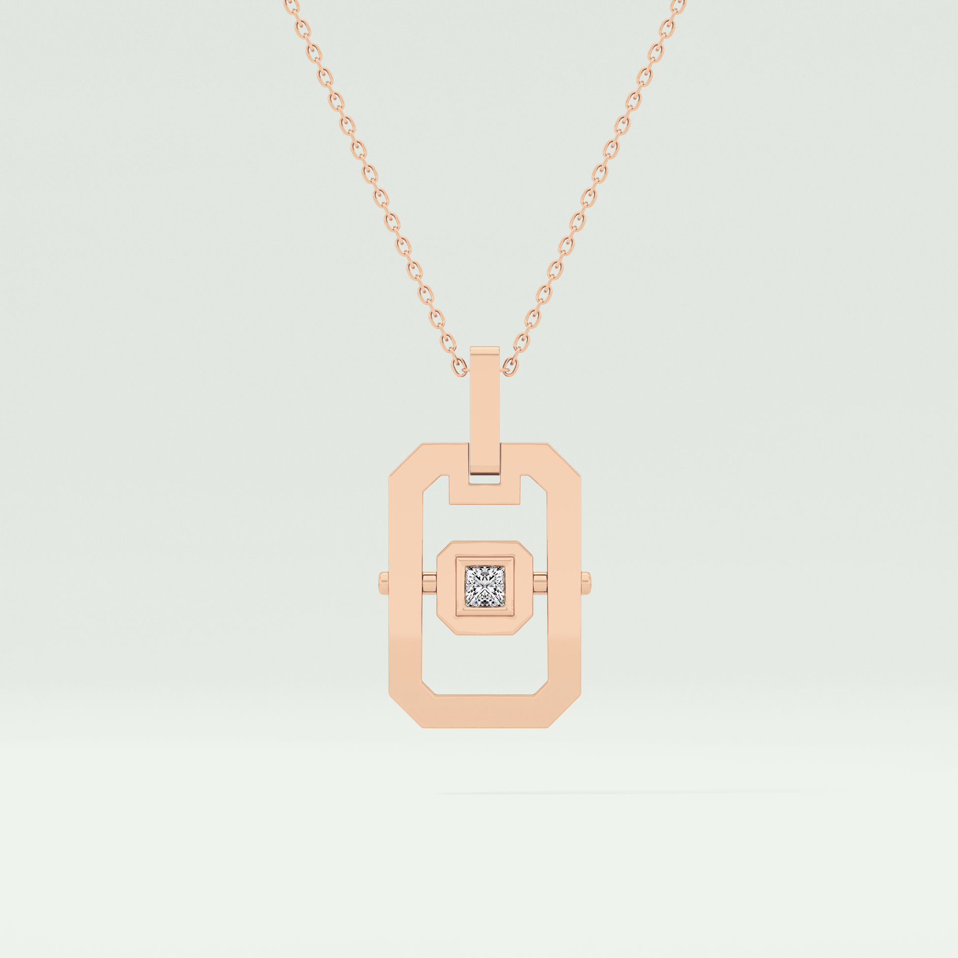 0.10 CT Princess Moissanite Diamond Solitaire Style Necklace 9