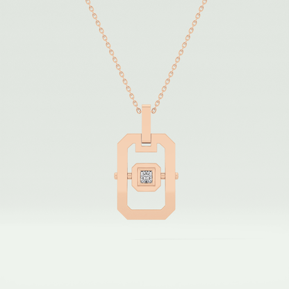 0.10 CT Princess Moissanite Diamond Solitaire Style Necklace 9