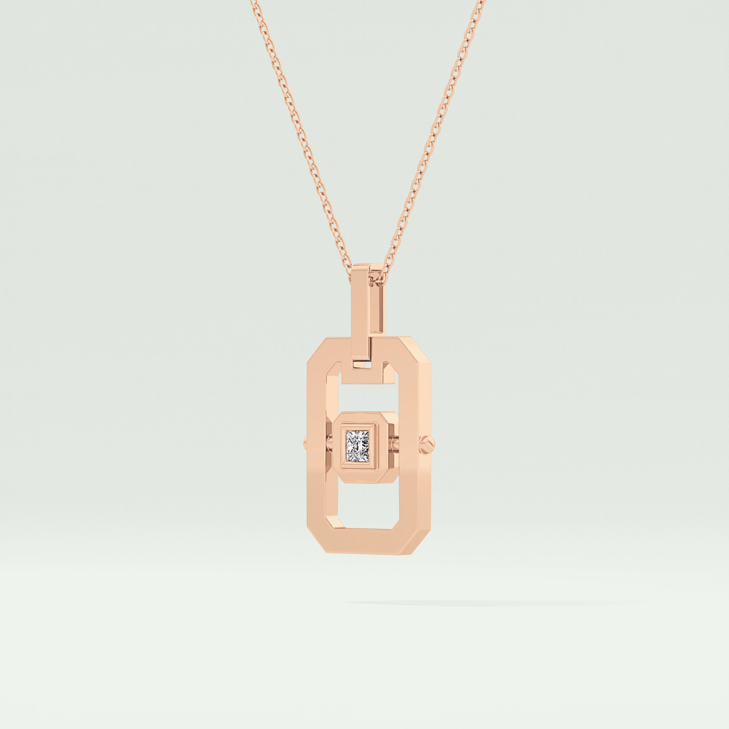 0.10 CT Princess Moissanite Diamond Solitaire Style Necklace 10