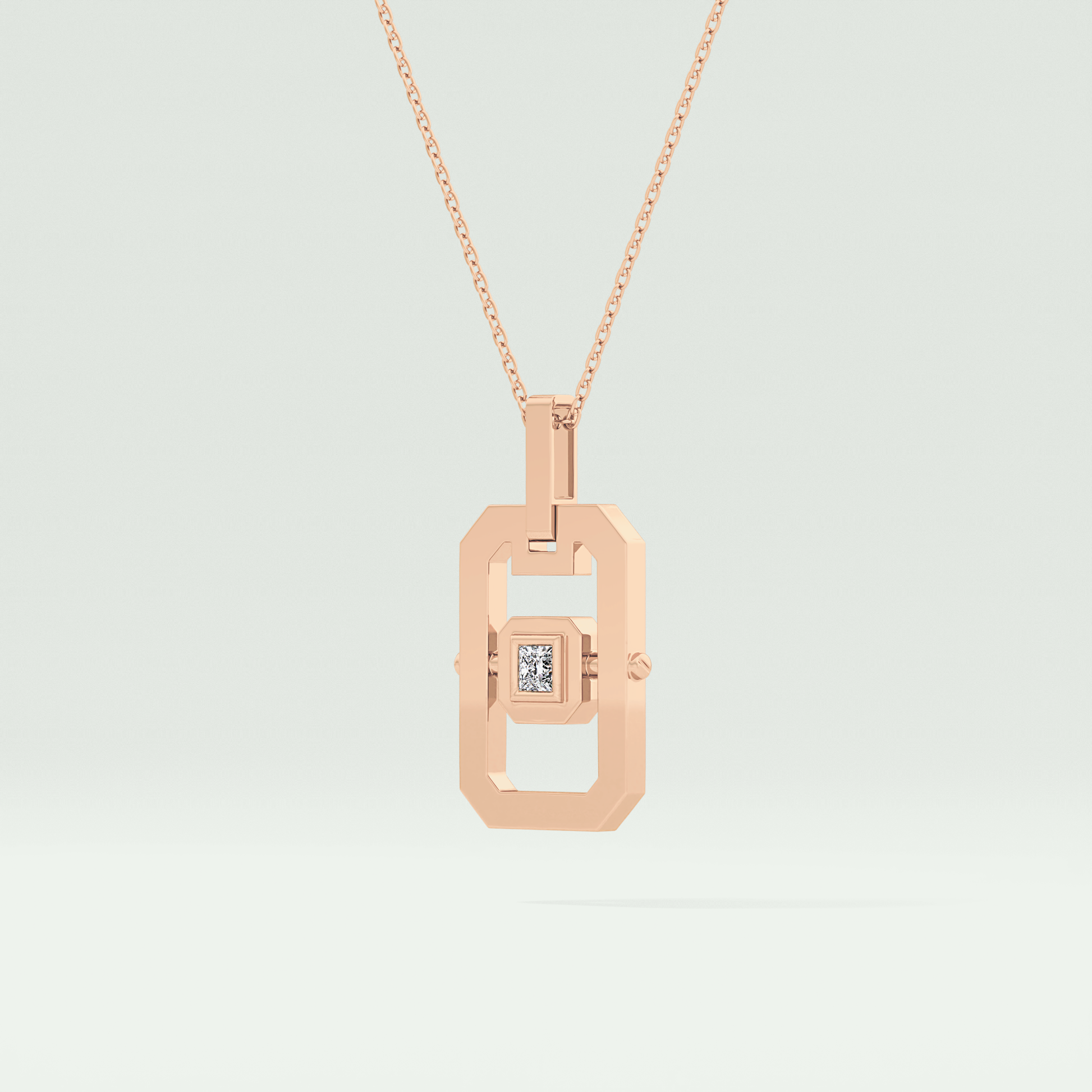 0.10 CT Princess Moissanite Diamond Solitaire Style Necklace 10