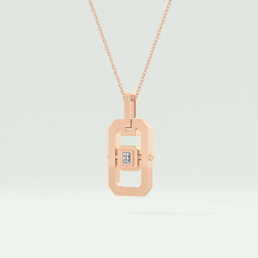 0.10 CT Princess Moissanite Diamond Solitaire Style Necklace 10