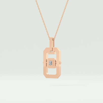 0.10 CT Princess Moissanite Diamond Solitaire Style Necklace 10