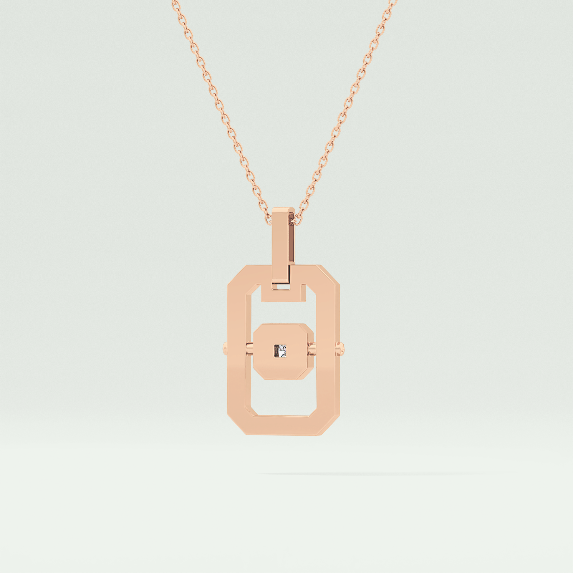 0.10 CT Princess Moissanite Diamond Solitaire Style Necklace 12