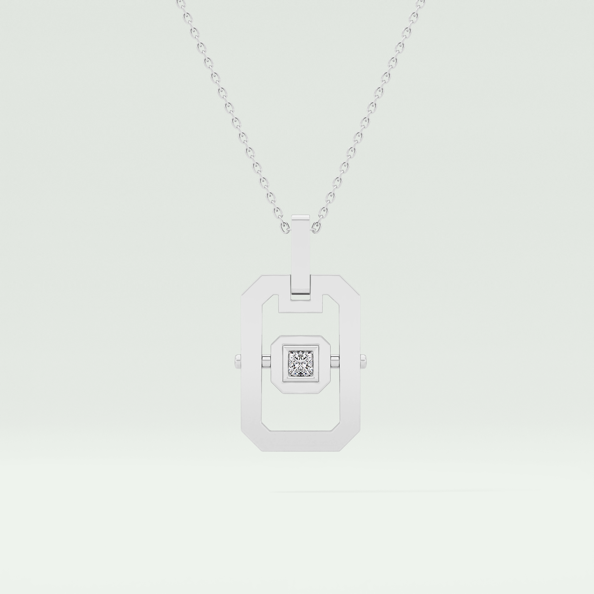 0.10 CT Princess Moissanite Diamond Solitaire Style Necklace 5